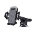 Black universal car phone holder for mobile devices between 4 and 7 inches.
