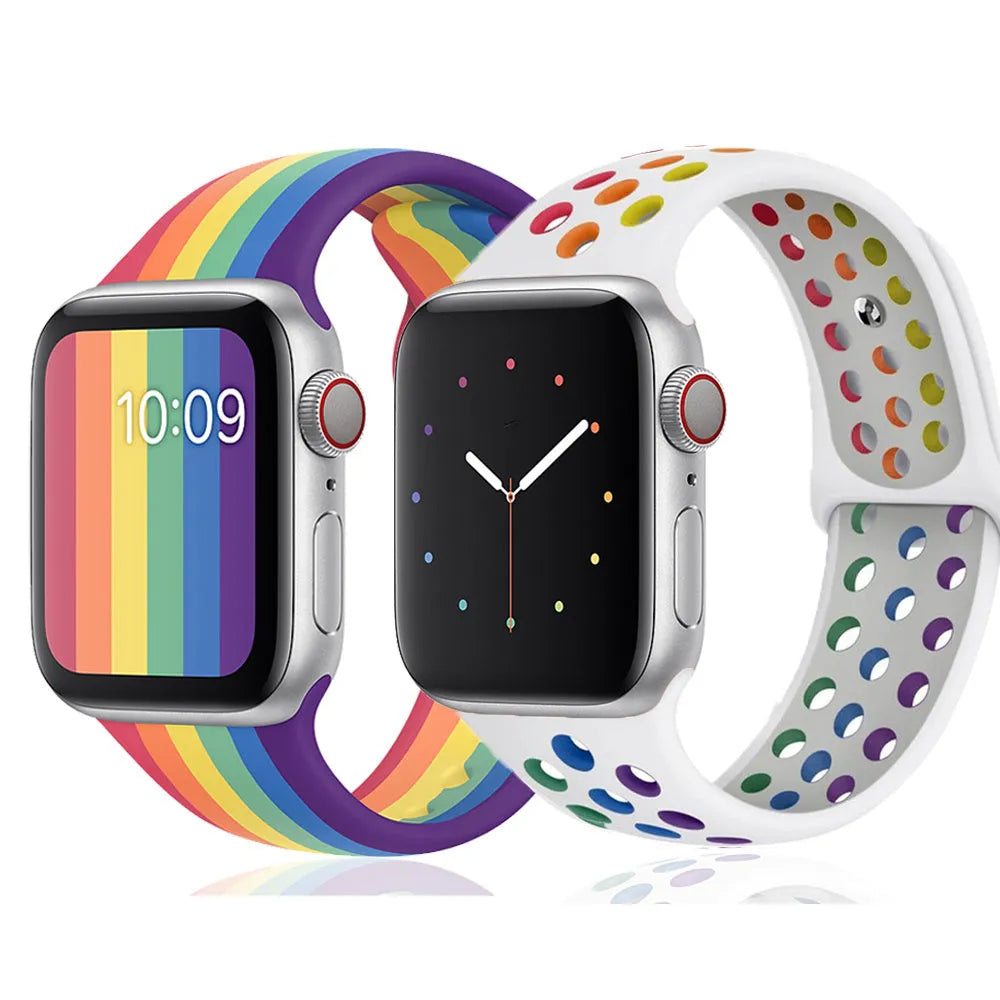 Black silicone sports wristband with a silver single-buckle closure on a wrist.