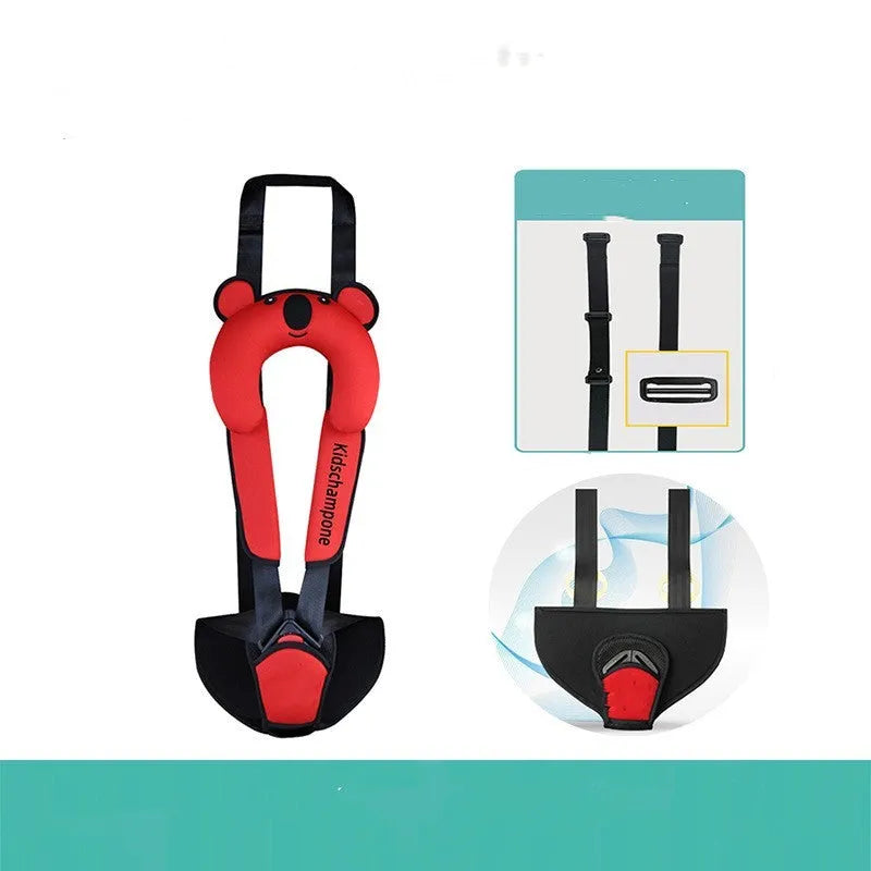 Cute Number One portable child seat belt retainer in rose pink, for children 12-36kg.