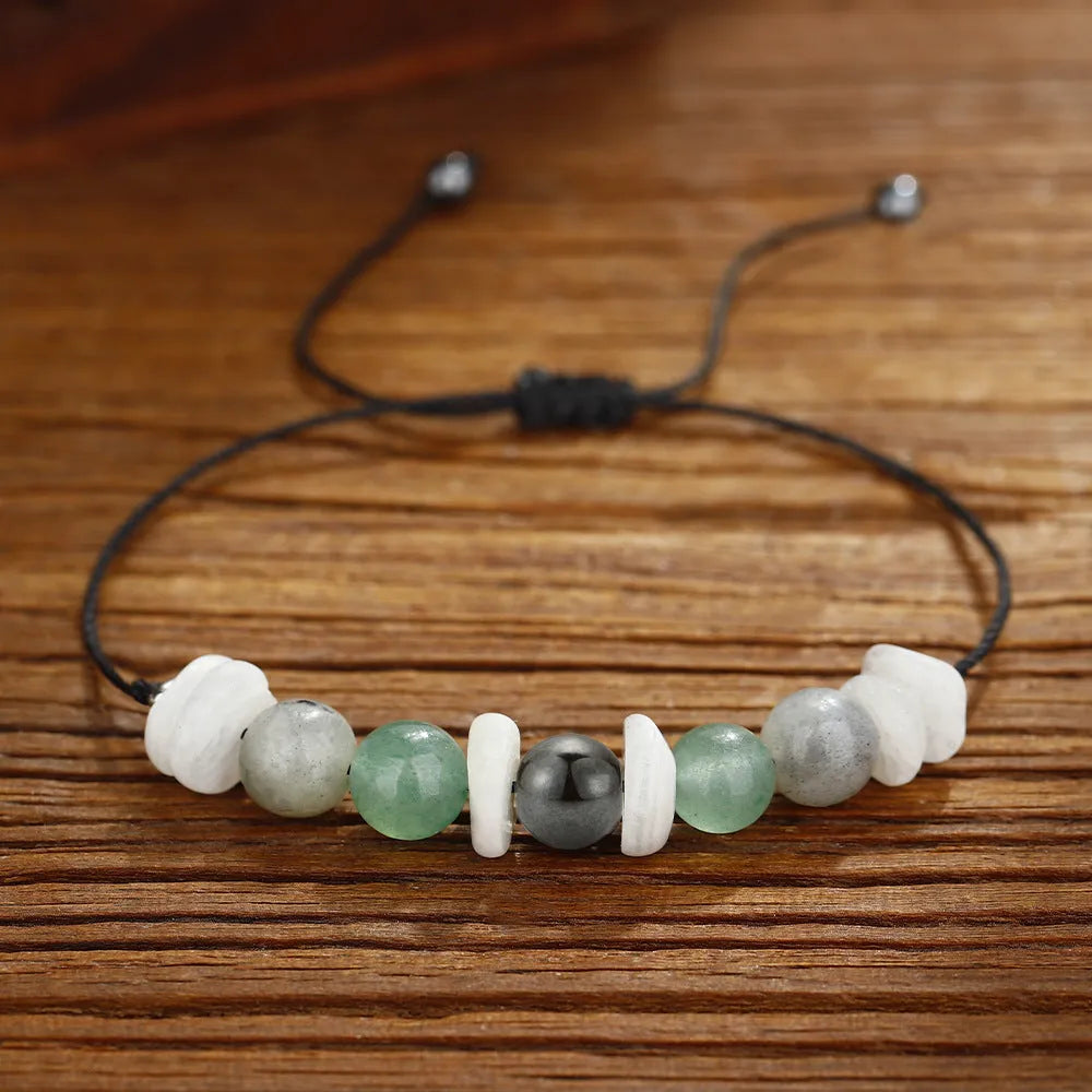Geometric stone bead bracelet for women in colour 3906 on a wrist.
