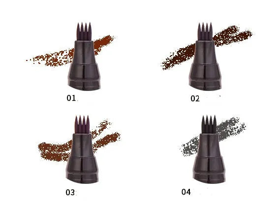 4-claw liquid eyebrow pencil in black and brown shades for waterproof long-lasting brow makeup
