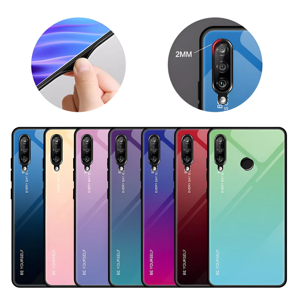 Gradient glass phone case for Huawei Enjoy 10s in starry sky colour, TPU PC construction, back cover style