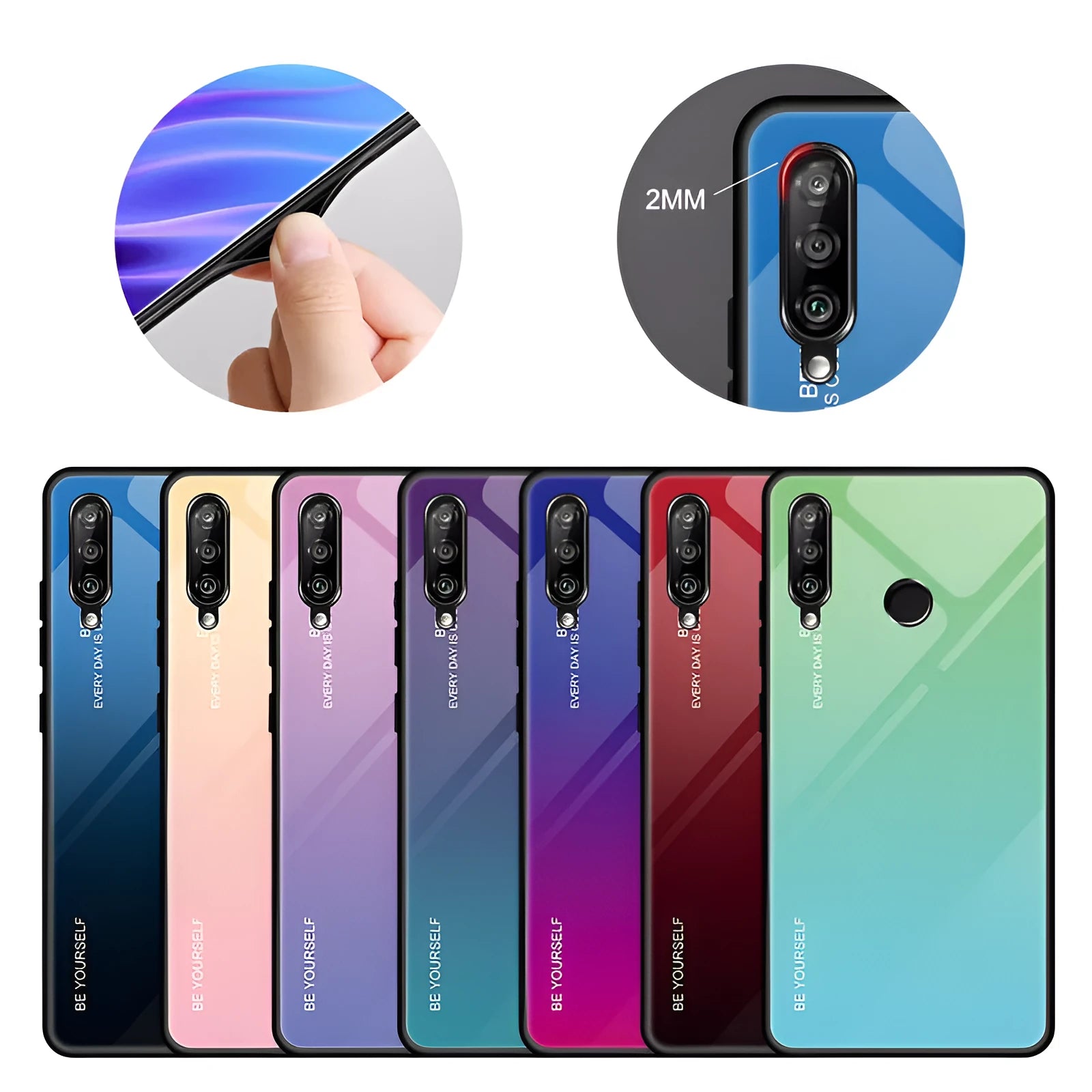 Gradient glass phone case for Huawei Enjoy 10s in starry sky colour, TPU PC construction, back cover style