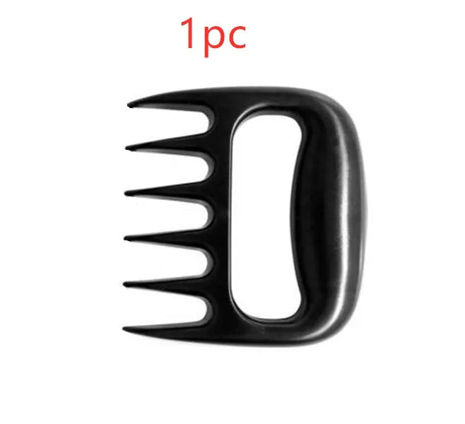Two black bear claw design meat shredder forks for pulling pork and chicken barbecue.