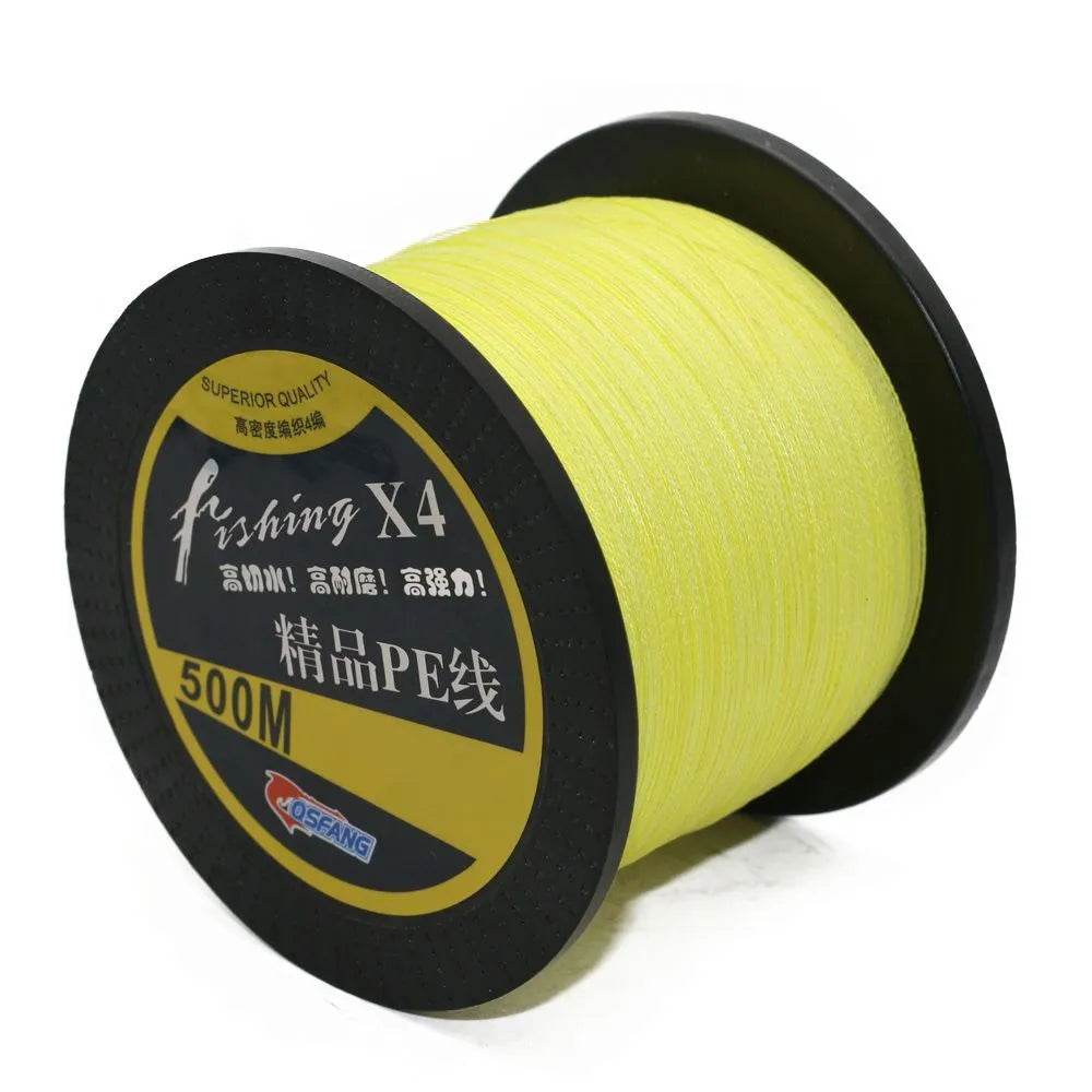 Strong pull fishing line 500 metres bulletproof fiber Four Series green