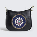 Straw bead turquoise ethnic style tote bucket crossbody bag for women with PU lining