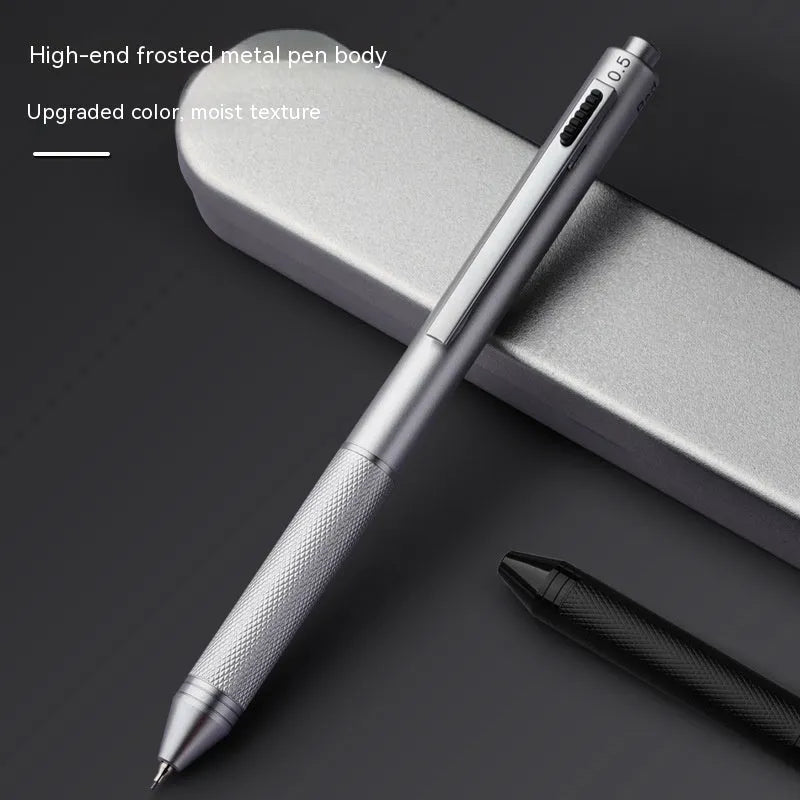 Gravity induction pen with metal shell in Matte Black finish, 0.5mm ballpoint tip, and tilt mechanism for colour change
