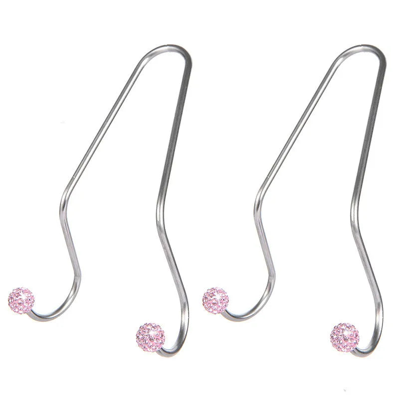 Two stainless steel diamond decorative hooks for car seat organisation in various colours.