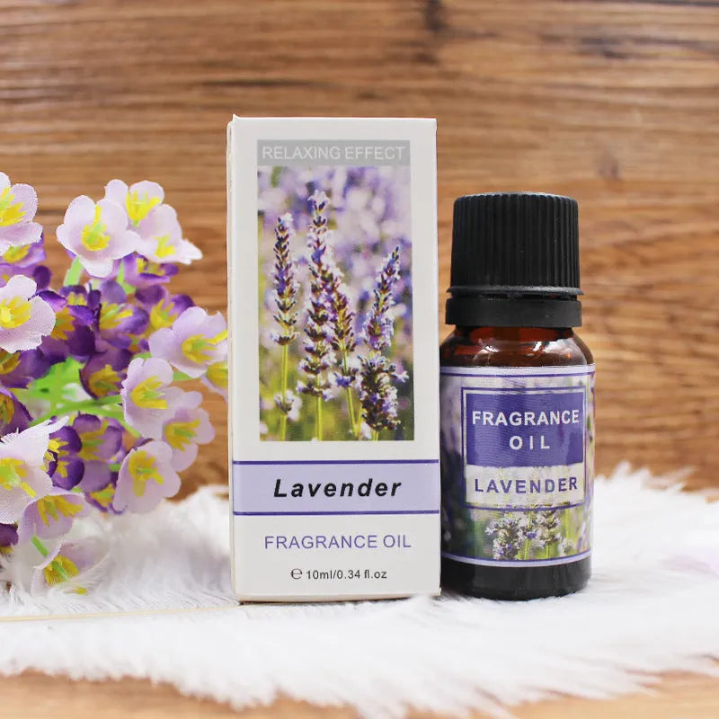 Plant aromatherapy essential oil bottle with 12 fragrance options including Lavender, Lemon, and Rose