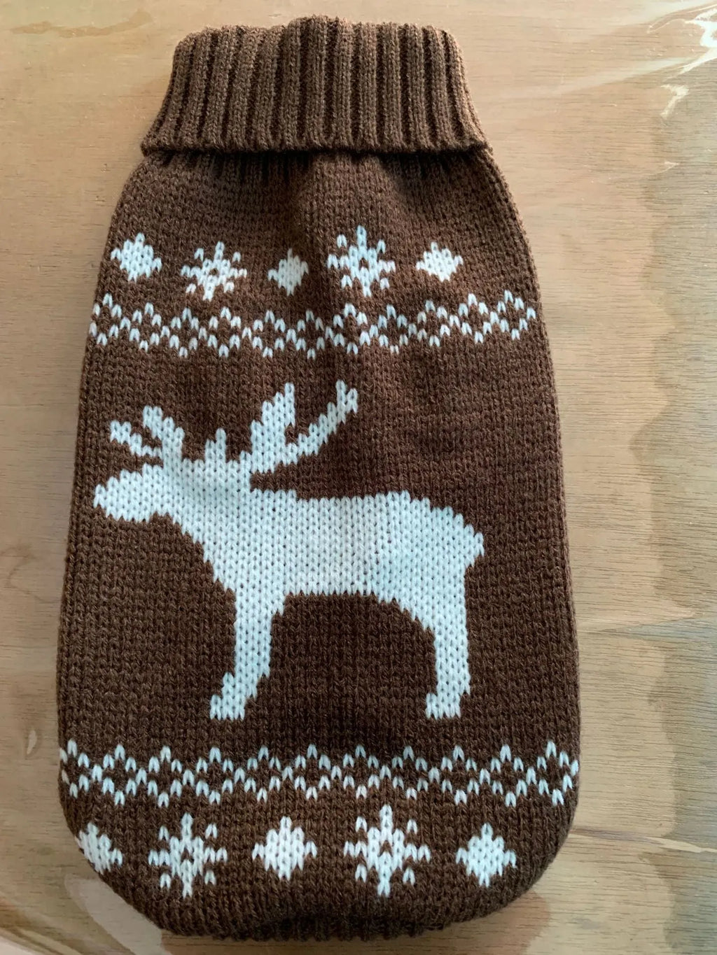 Warm dog sweater autumn winter pet clothes in gray diamond colour, acrylic knit for small to medium dogs
