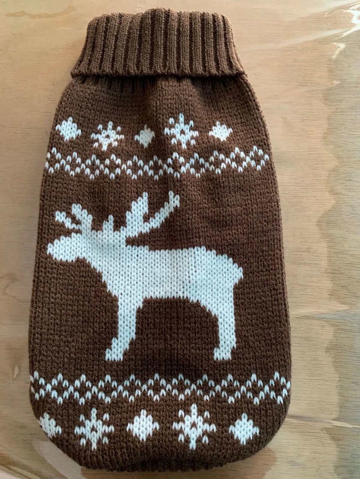 Warm dog sweater autumn winter pet clothes in gray diamond colour, acrylic knit for small to medium dogs