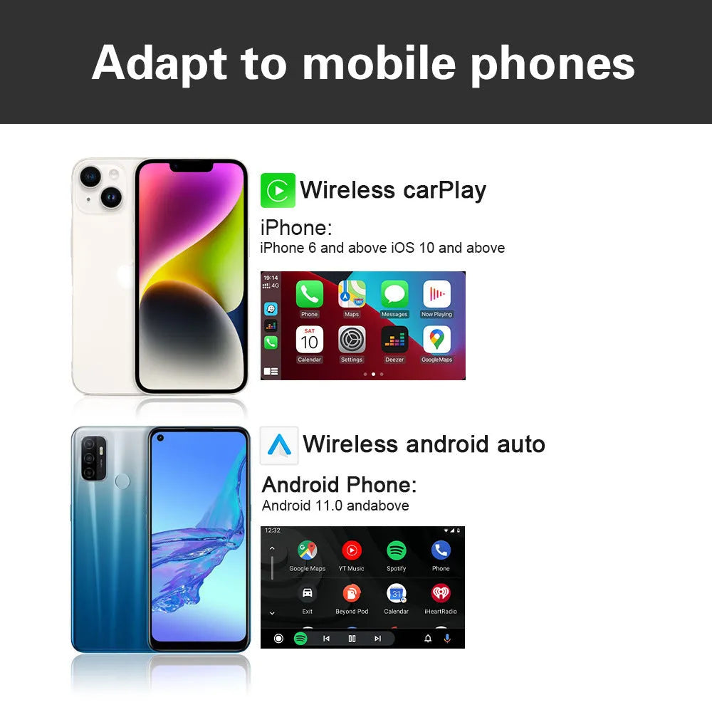 Android smart car upgrade box with ABS plastic casing measuring 81mm wide