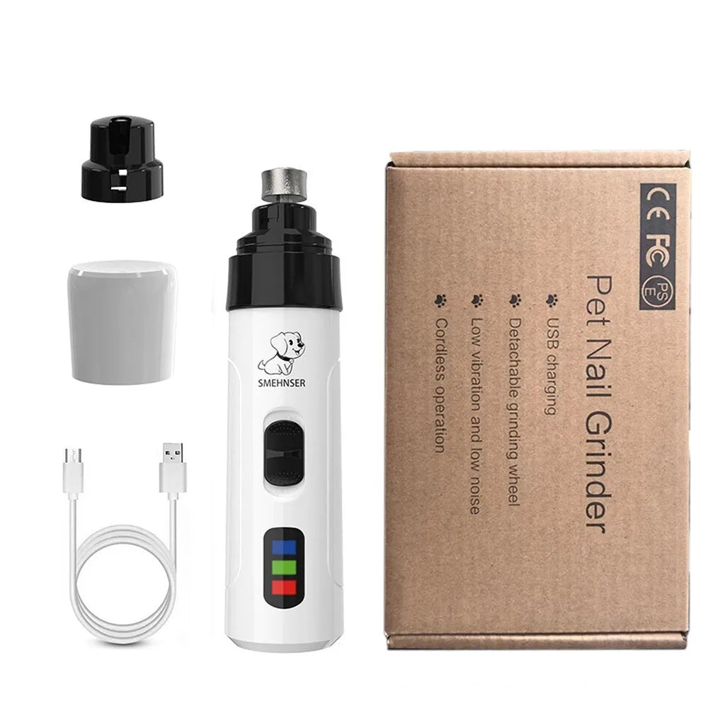 Automatic 3-speed dog nail trimmer with LED display and dust collection port
