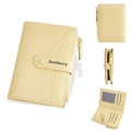 Women's short PU wallet in multiple colours showing compact design with interior compartments