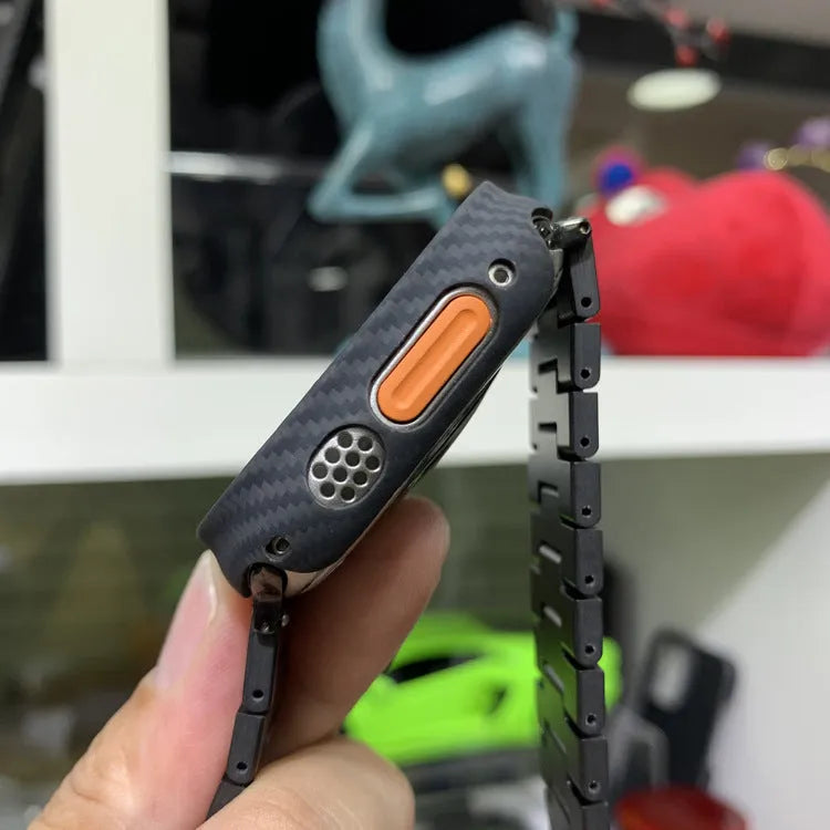 Carbon fiber aramid fiber hand watch case in bright black finish for 40mm to Watch 49mm watch sizes
