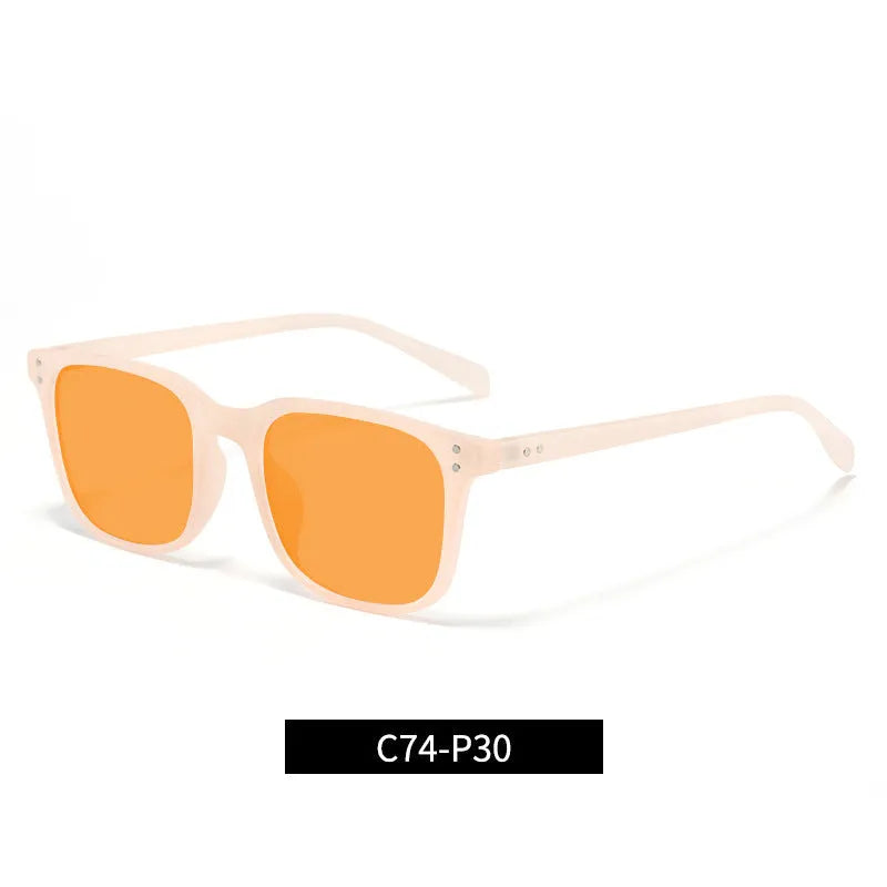 Orange lens anti-blue light glasses with a TR90 frame, shown in one of eleven available colour options.