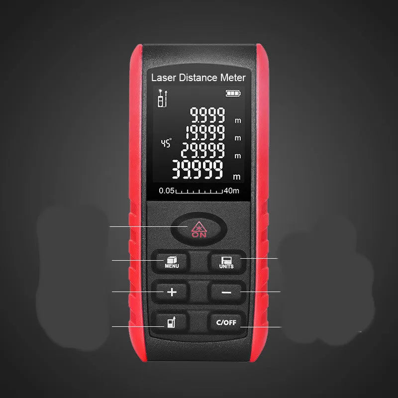 E40 M hand-held laser range finder for decoration projects with ABS plastic body