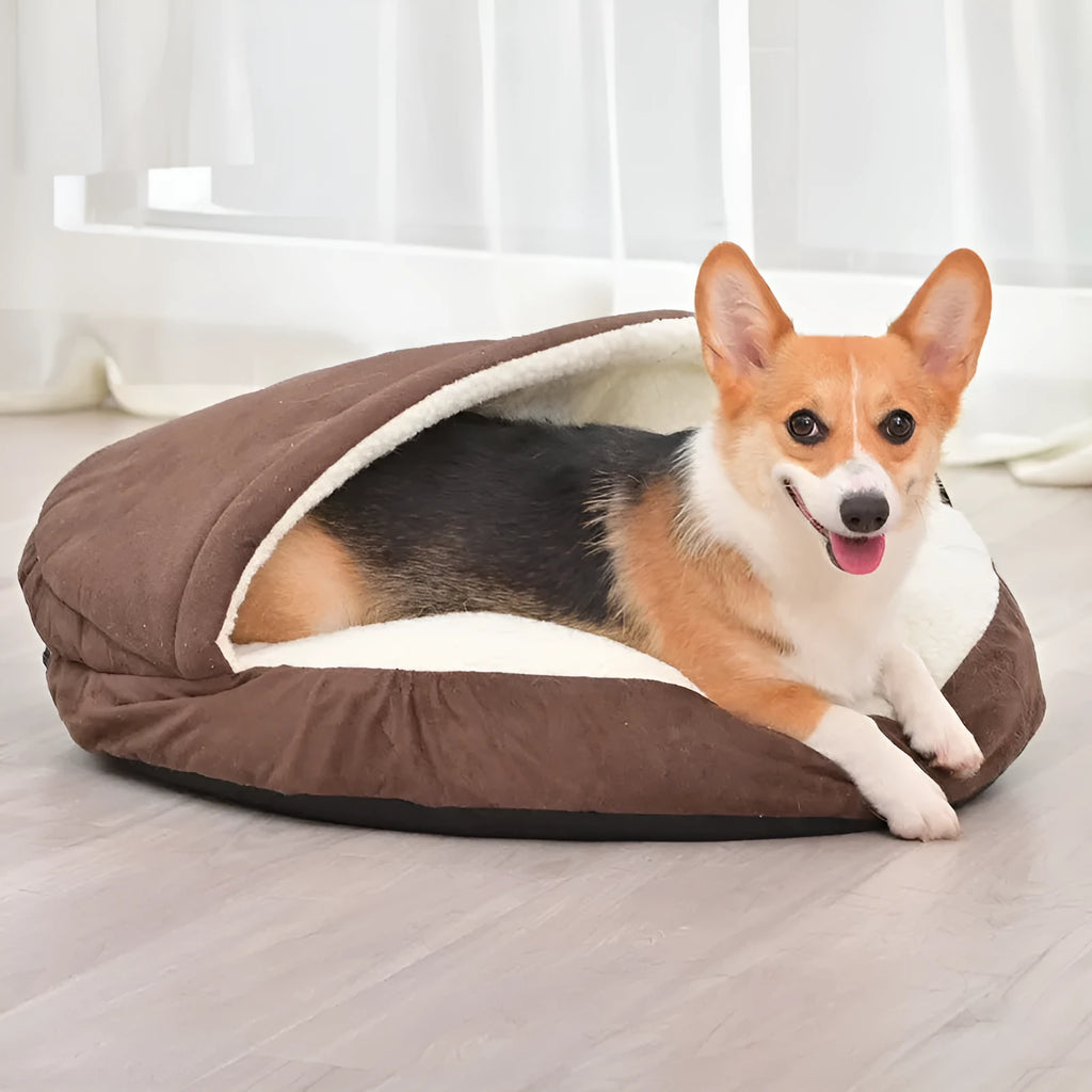 Brown and grey removable washable cloth dog kennel in small and medium sizes