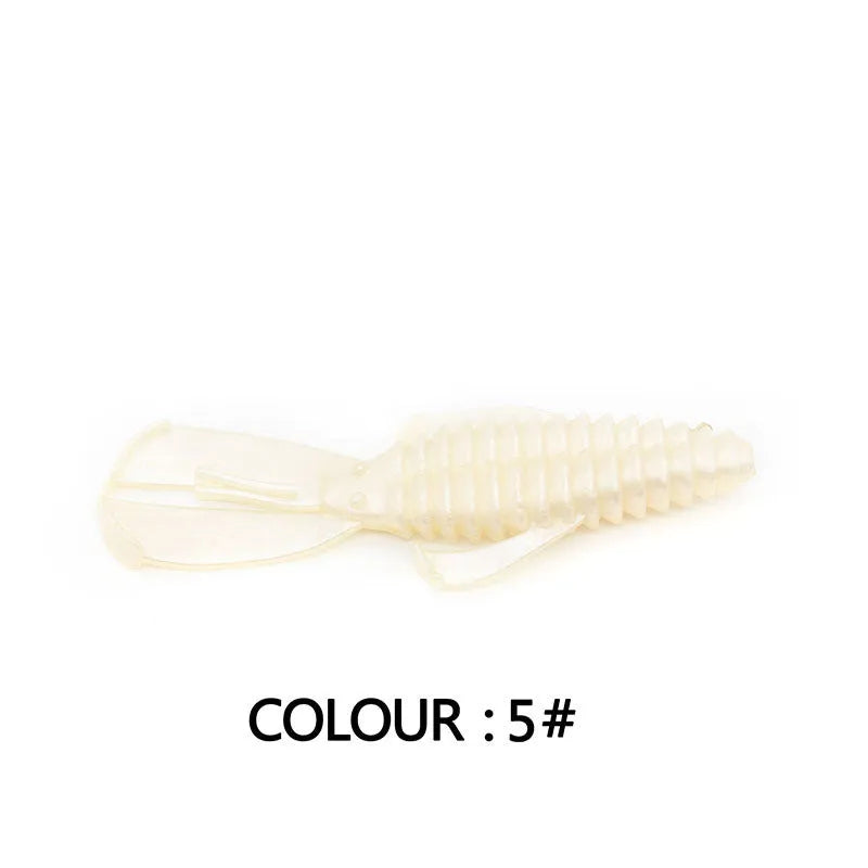 PVC soft bait fishing lure in various colours showing 8cm and 12cm size options