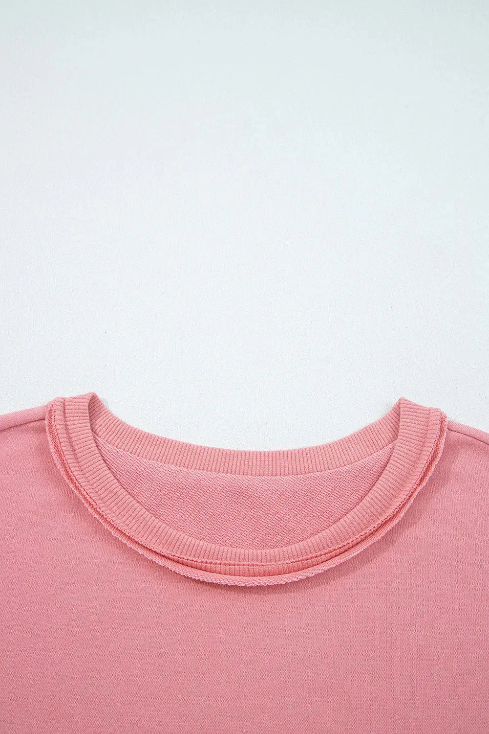 Peach Blossom pink floral applique baggy pullover sweatshirt for women loose fit long sleeves