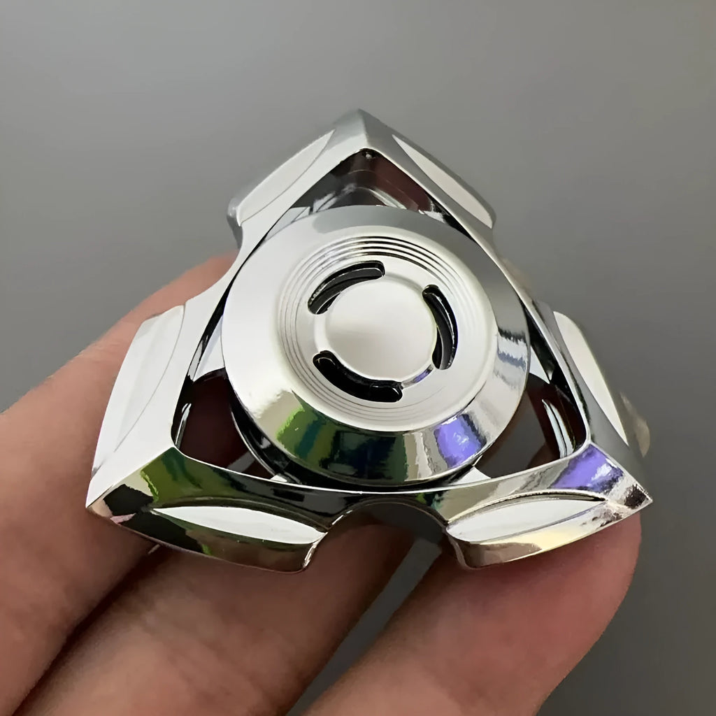 Alloy metal fingertip decompression gyro toy in silver and colourful finishes