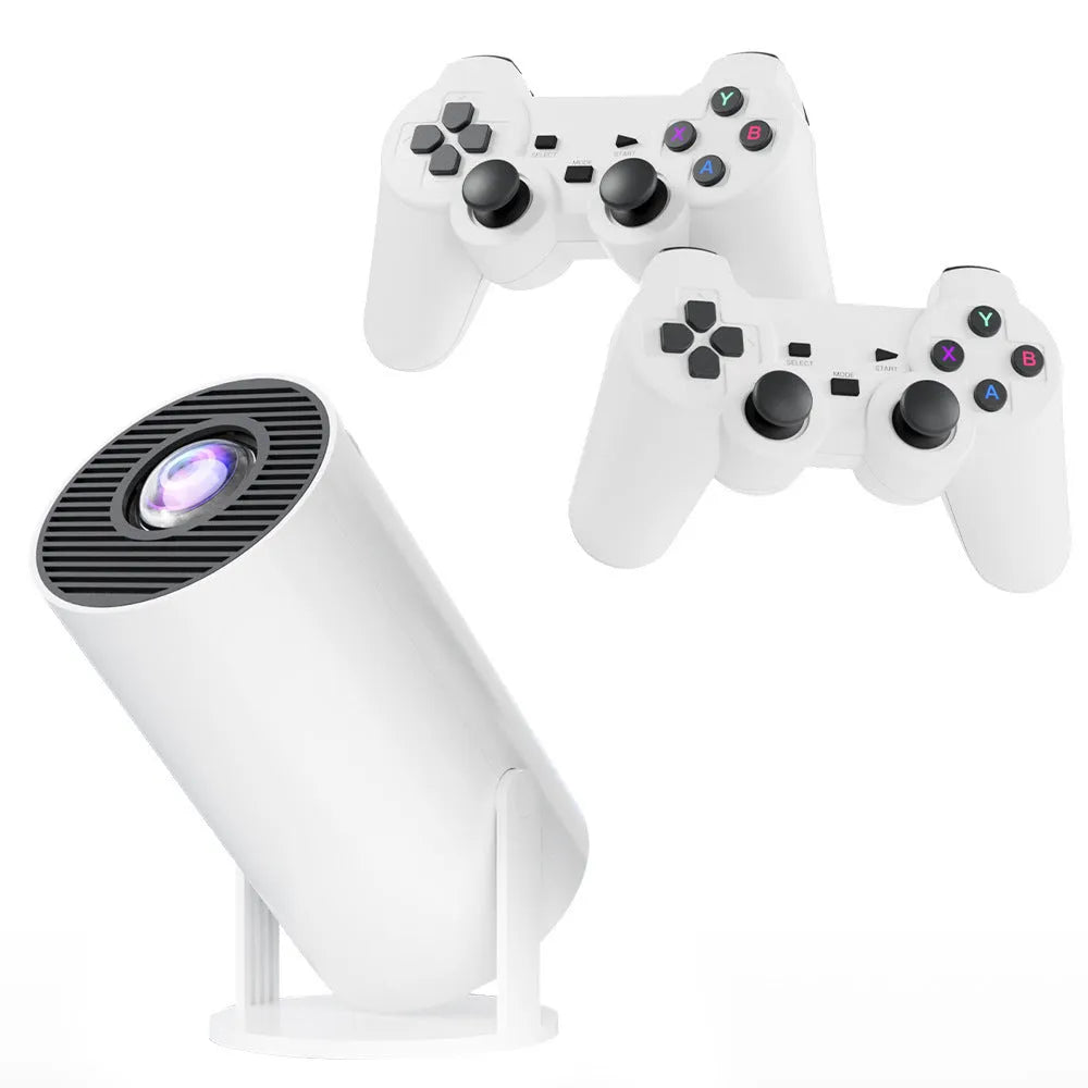 M300MAX portable projection game machine in red or white box with game handles.