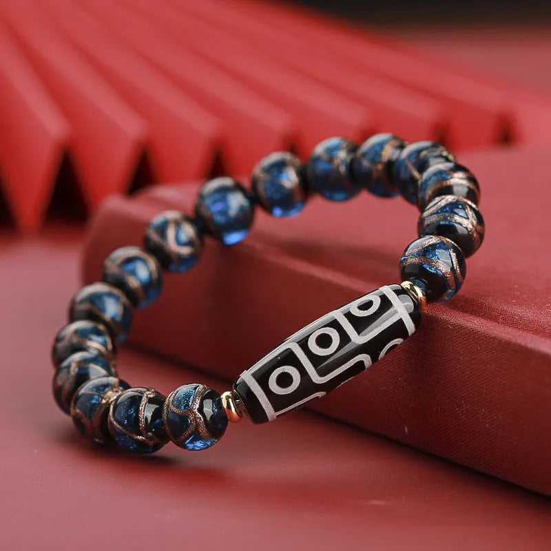 Chinese style coloured glaze bracelet with snake lucky beads in three size options