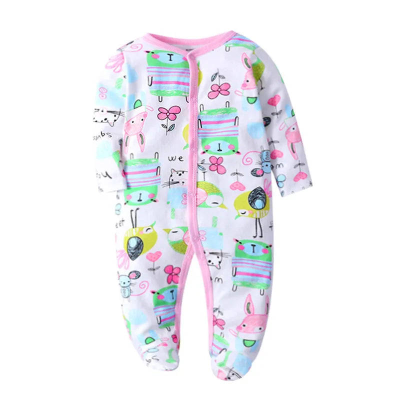 Cotton one-piece baby outfit with dinosaur print design for 3-12 month infants