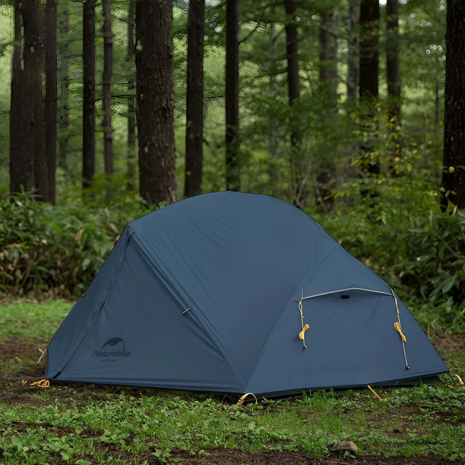 Home Fashion Simple Two-Person Silicone Tent in Phantom Blue with aluminium poles