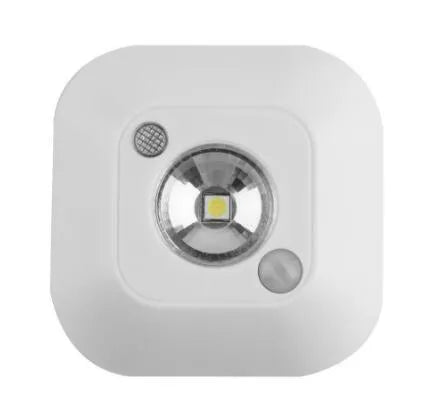 Mini infrared wireless motion sensor night light ceiling battery powered lamp 7x7x2.4cm white with dual sensors