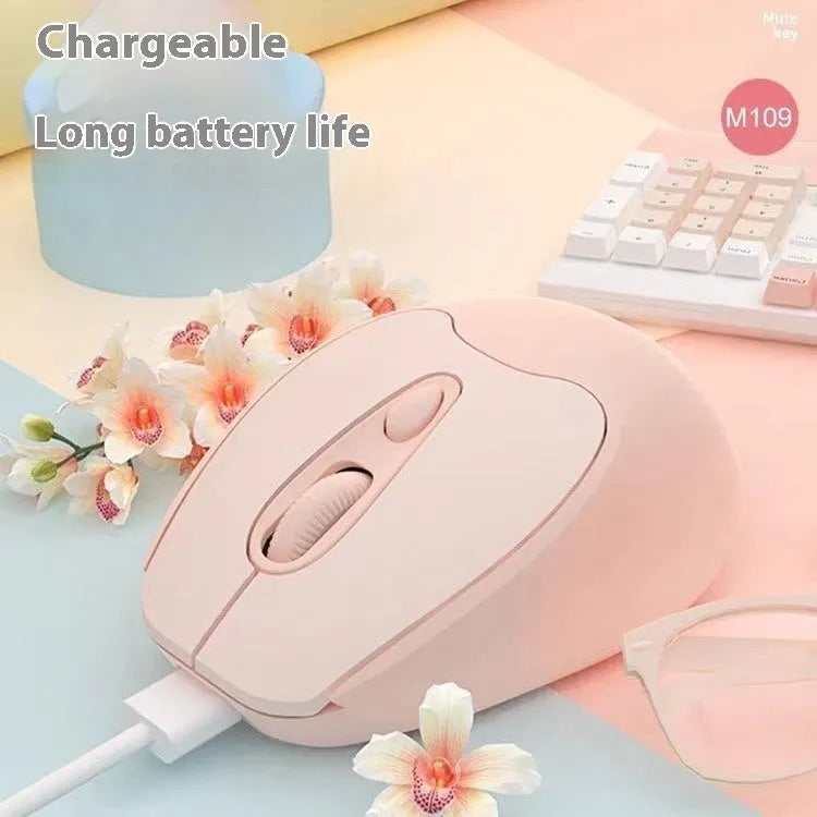 Bluetooth wireless mouse in green colour with dual-mode connectivity for phones and tablets