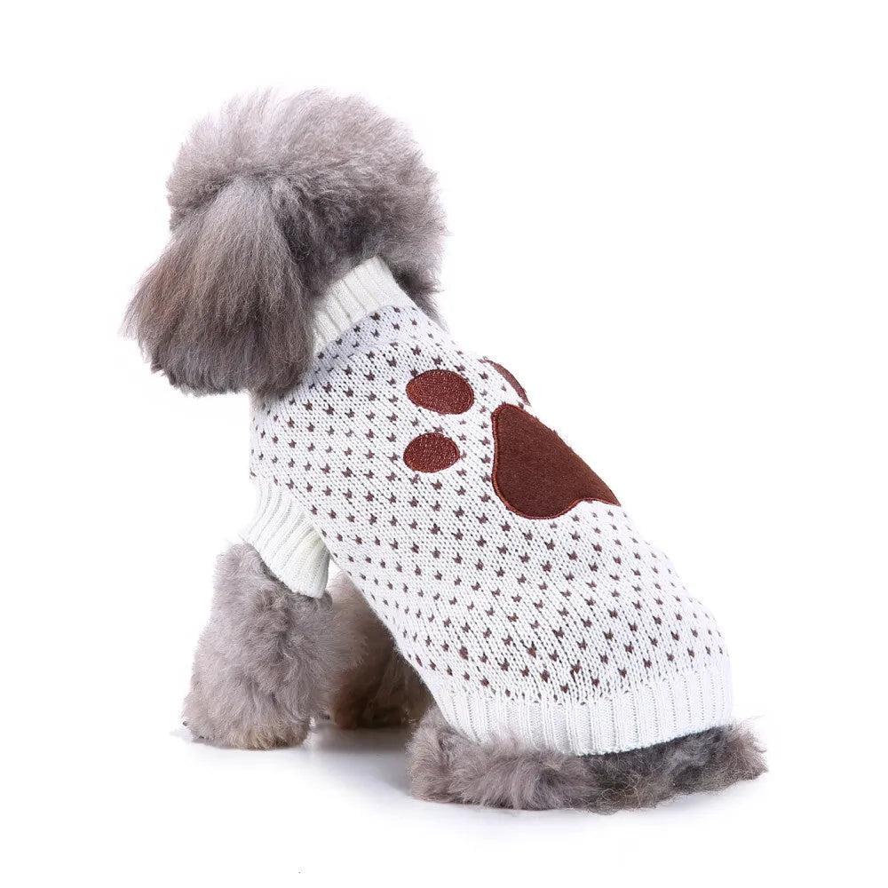 Christmas snowflake dog sweater polyester British style for medium dog