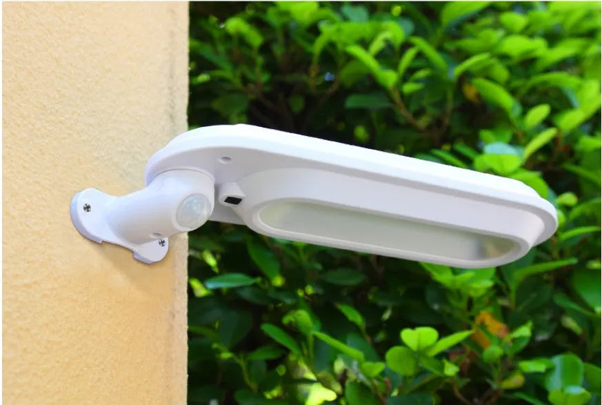 Solar wall light IP65 3.6W LED 240x80x30mm black or white shell for garden fence corridor