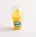 Plastic ice cream shape correction tape with tea cup design in blue shell on white background