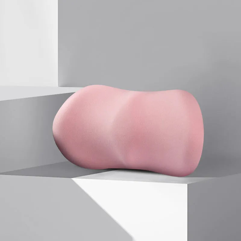 Car seat headrest pillow and lumbar support pillow set in multiple colour options for summer driving comfort