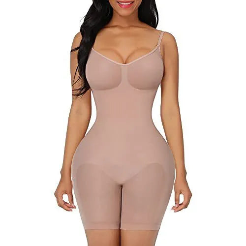 Plus size nylon one-piece shaping underwear in black with hip lifting and belly contracting function, adjustable fit