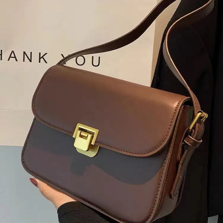 Soft PU women's small square cross-body bag in horizontal shape with underarm strap