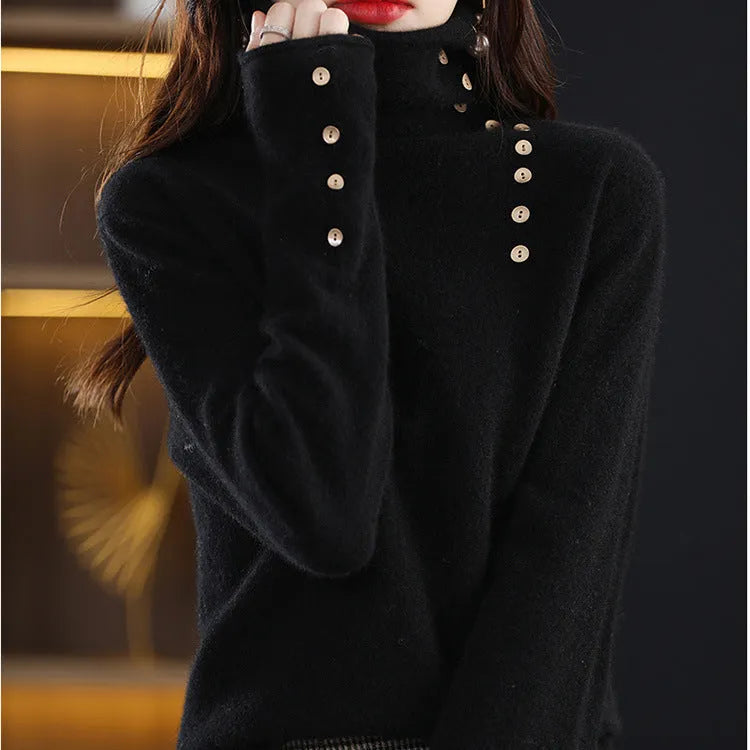 Slim fit core-spun yarn knitted bottoming shirt in light camel colour showing 3D pattern detail.