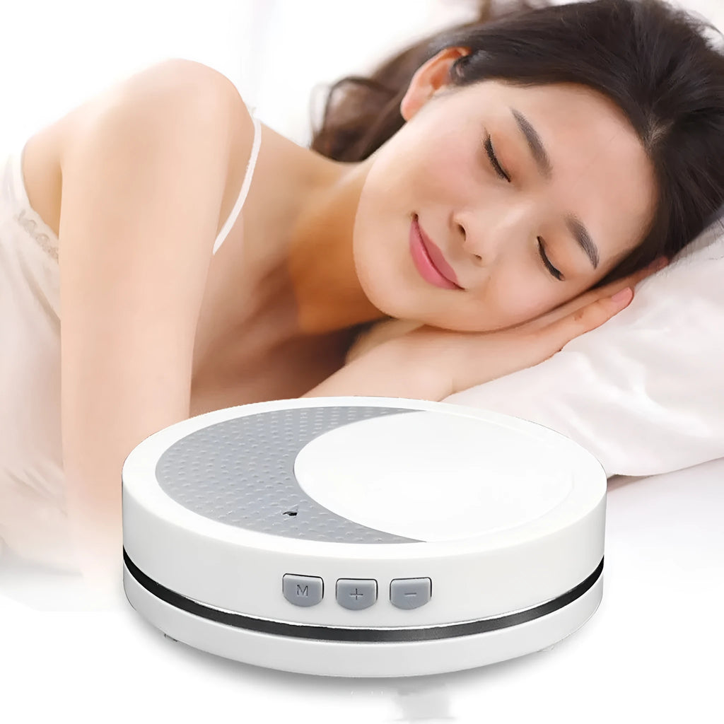 White plastic sleep aid device with USB port for anxiety and insomnia relief