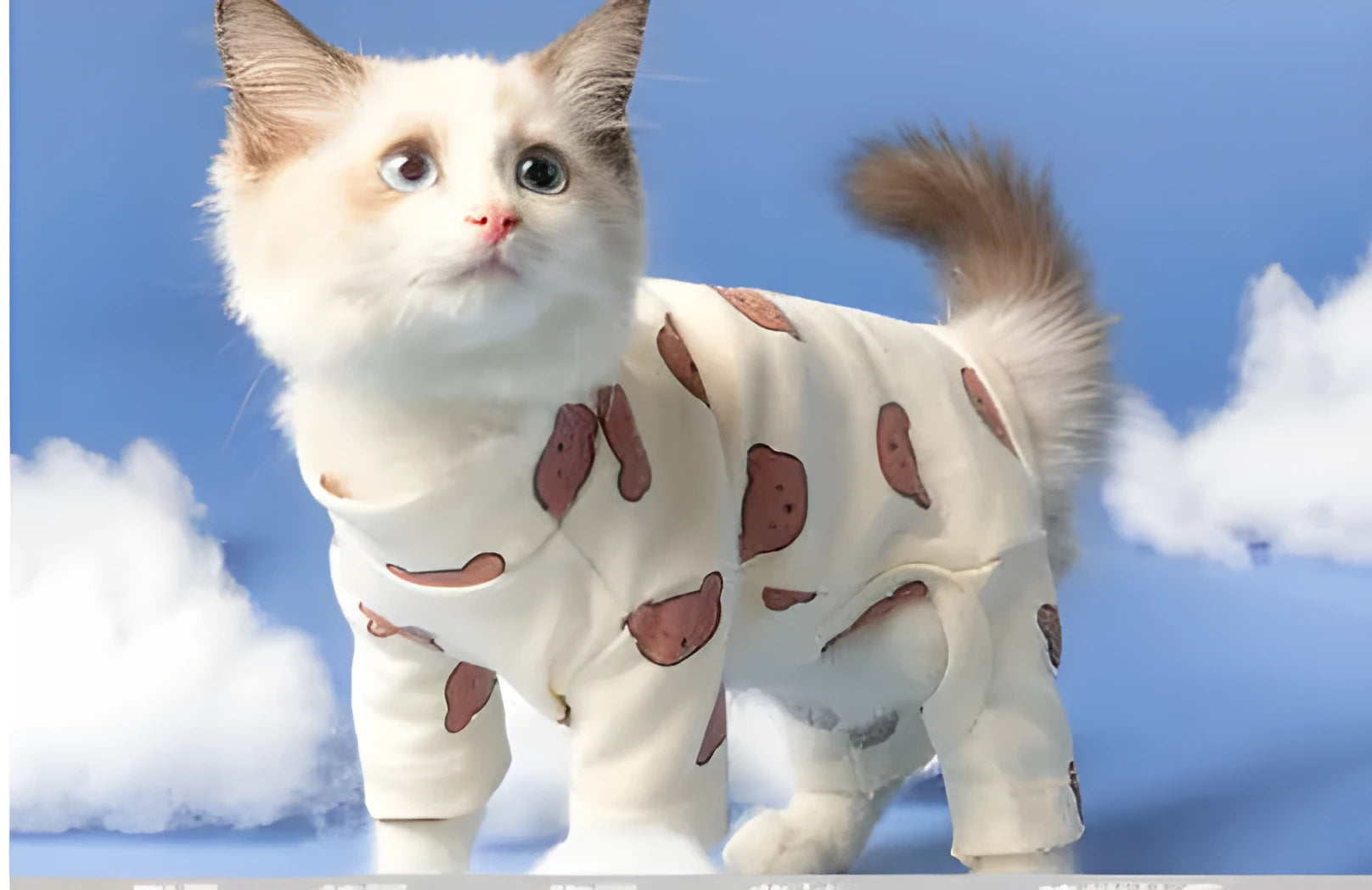 Puppet-style four-legged cat clothes for British Shorthair hairless cats, available in stripes and solid colours, sizes S-2XL