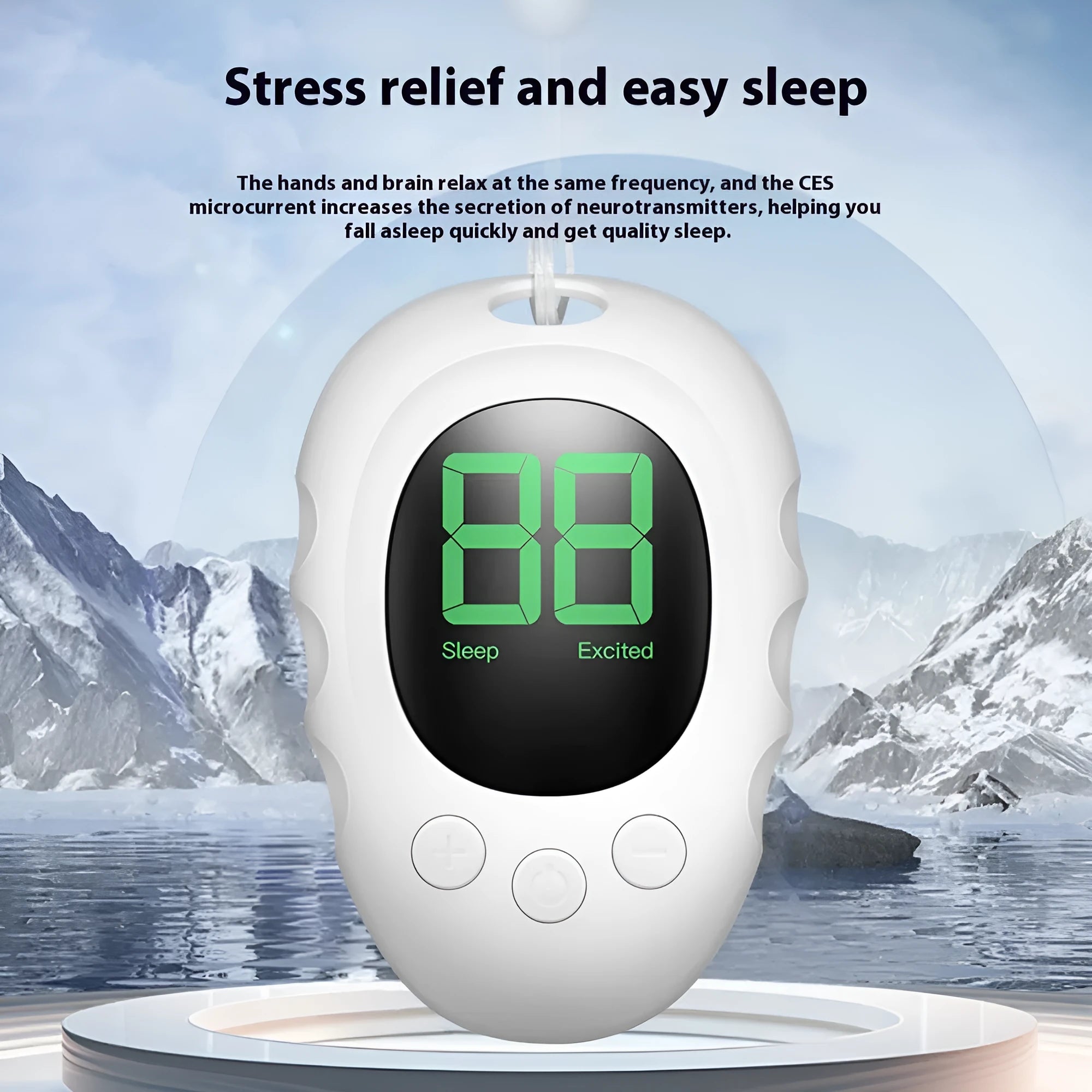 Silicone sleep aid hand grip sleep monitor in black, green or white colour with charging cable