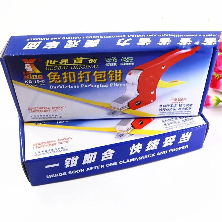 Portable metal electrofusion pliers for manual baler with US plug and buckle-free packing head
