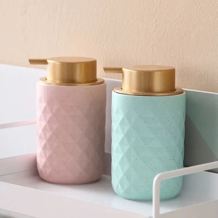 ABS plastic facial cleanser foam pump dispenser with large foaming head in metallic colours