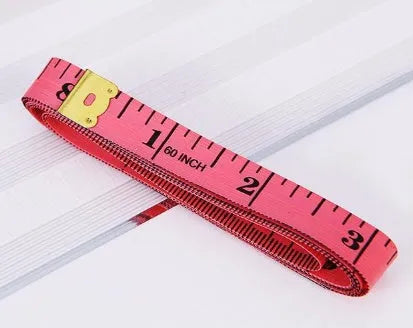Flexible fibreglass sewing rule 150 cm with centimetres and inches, metal tips, multicolour 4 pack
