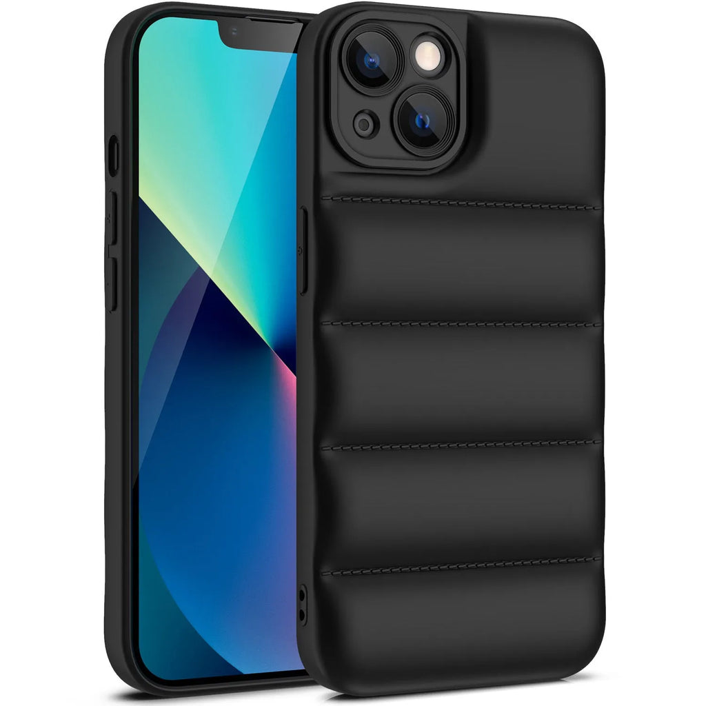 TPU iPhone protective back cover case in solid blue colour, shown fitted to an iPhone model.