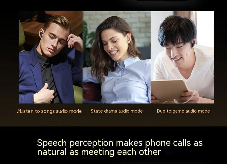 Smart screen active noise reduction Bluetooth sports headset in Piano Black or Champagne Gold with in-ear fit