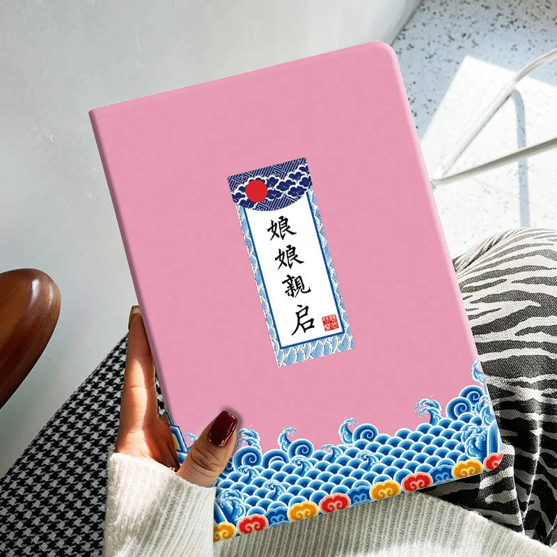 Cartoon design TPU leather iPad protection case in Elk colour for anti-fall tablet safeguarding