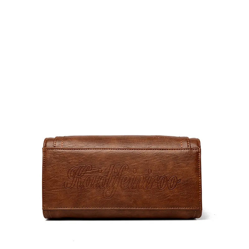 Women's retro style crossbody bag in six colour options with sandwich pocket design