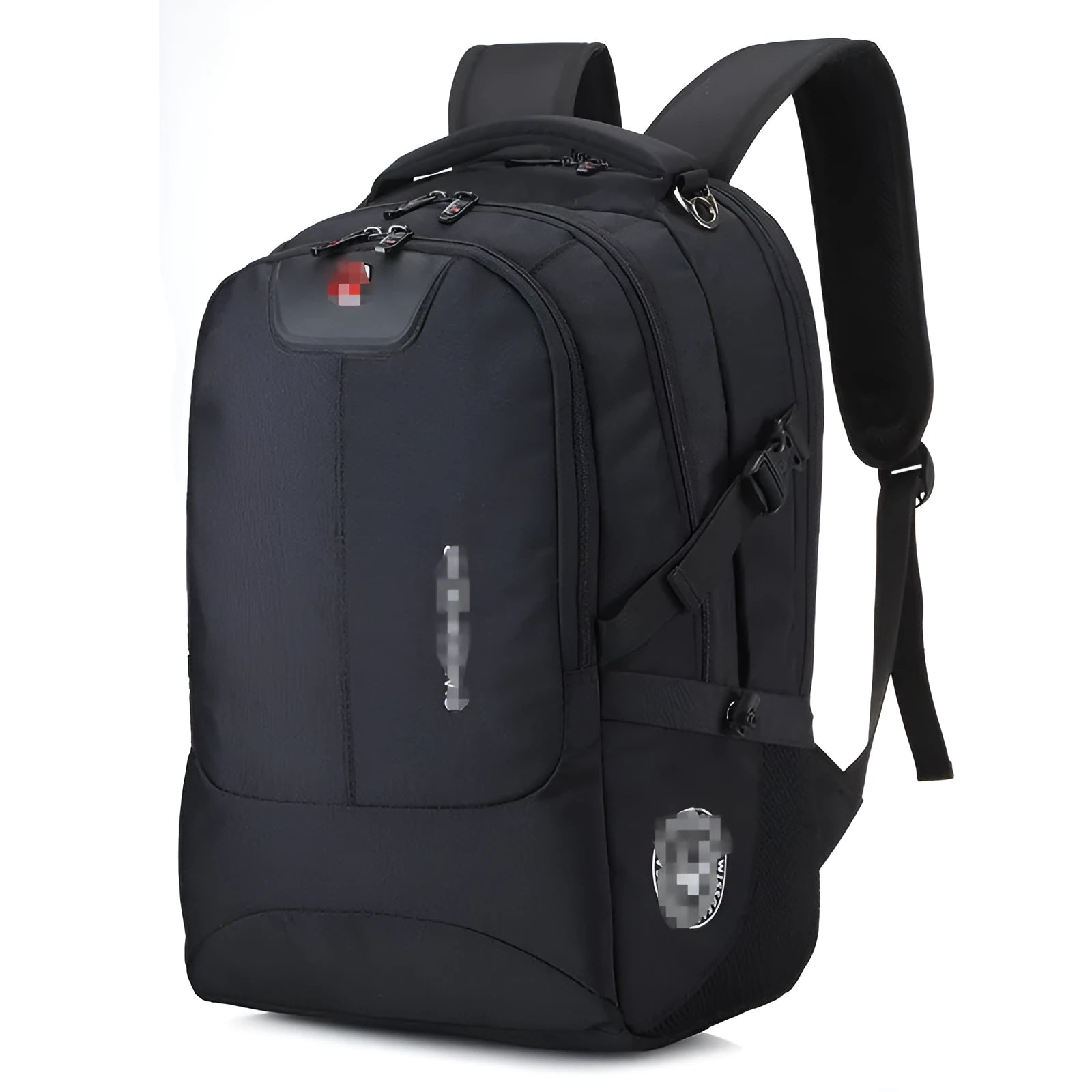 Men's Oxford cloth shoulder computer bag in plain design with handle and zipper, suitable for 15 or 17 inch laptops