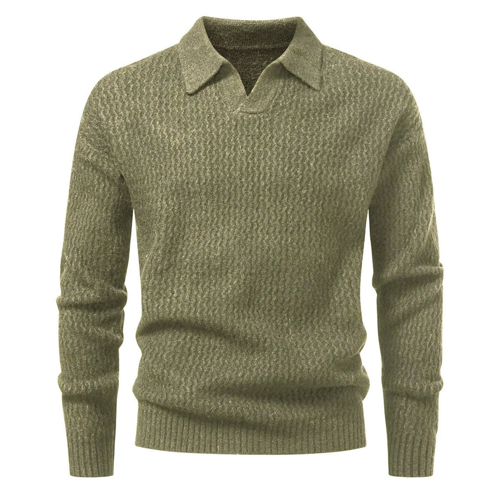 Men's solid colour cable knit turtleneck sweater, thickened polyester pullover, loose fit, available in black and light gray